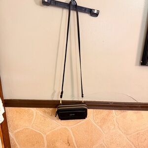 Baellerry Stylish Black Crossbody Bag with Gold Accents